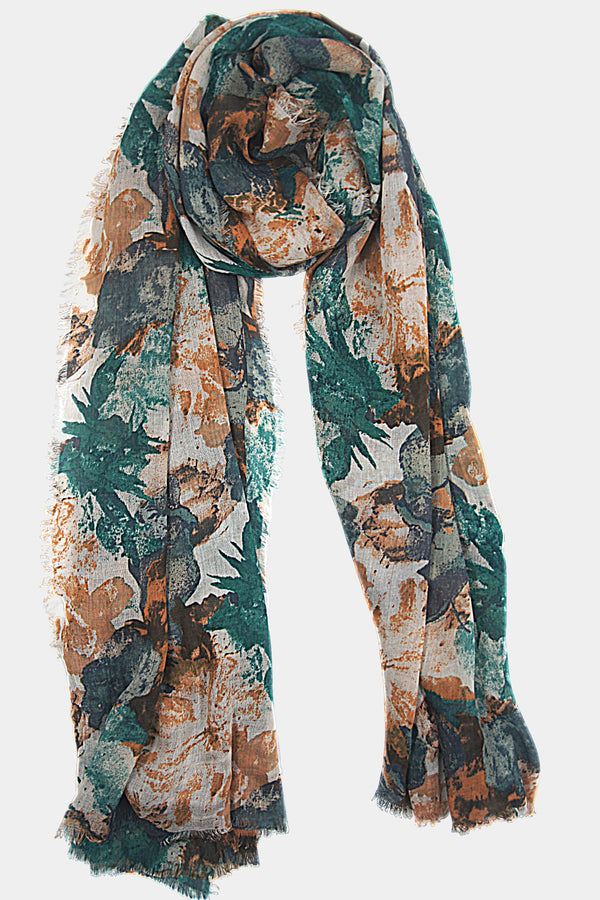 Digital Look Painted Flowers (SE-1913_Turq)